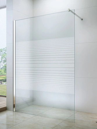 Fantastic Mirror Tempered Glass Shower Screen Walk-in 6mm 8mm 10mm Glass with SUS Support Bar